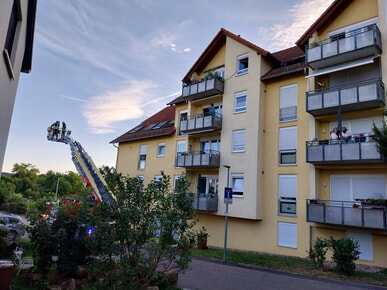 Feuerwehrübung im Betreuten Wohnen in Schwaigern